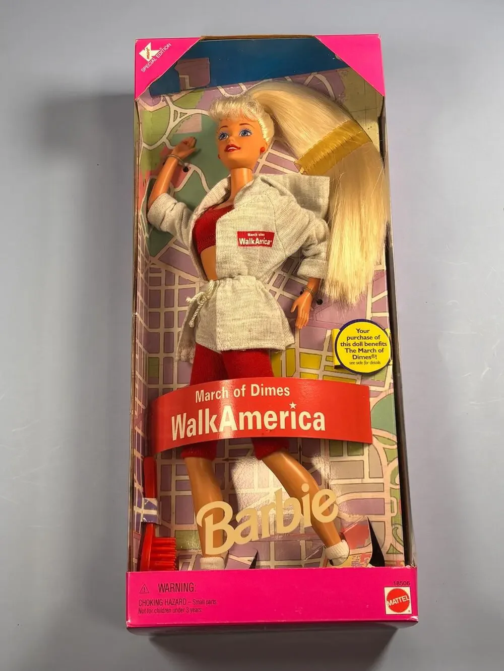 March of Dimes Walk America Special Edition Barbie Doll 1997 Mattel #18506 New